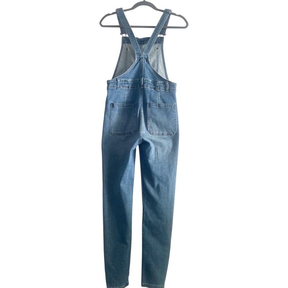 Free People We the Free Slim Ankle Denim Overalls Size 28 - Picture 2 of 13